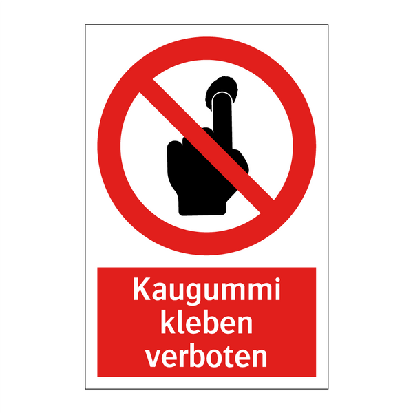 Kaugummi kleben verboten
