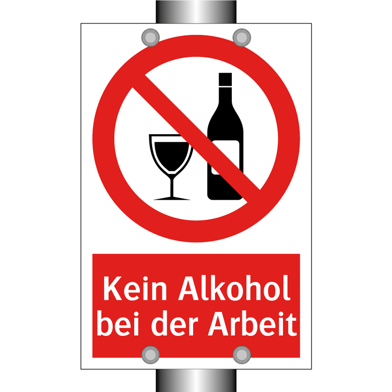 Kein Alkohol bei der Arbeit