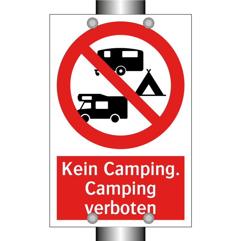 Kein Camping. Camping verboten