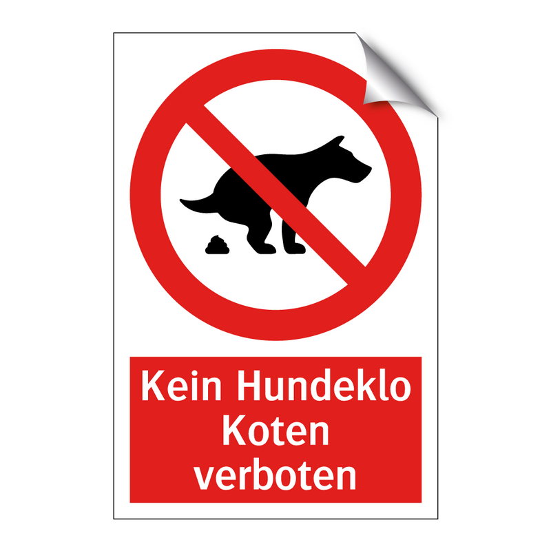 Kein Hundeklo Koten verboten
