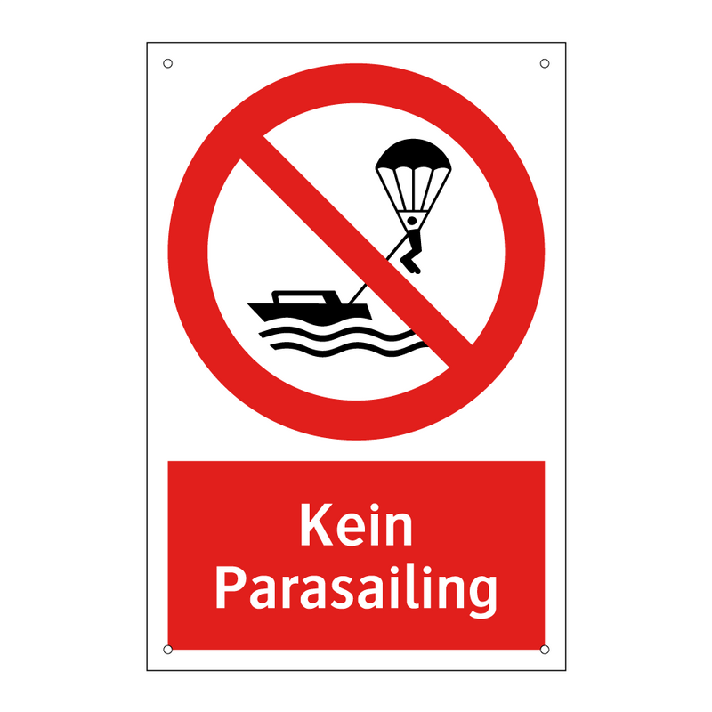Kein Parasailing