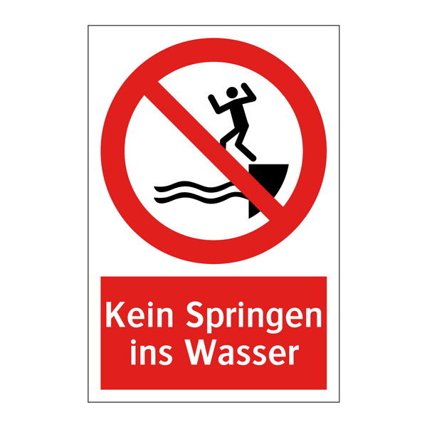 Kein Springen ins Wasser