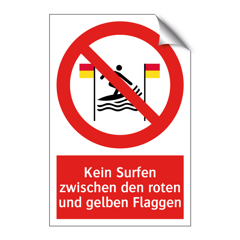 Kein Surfen zwischen den roten und gelben Flaggen