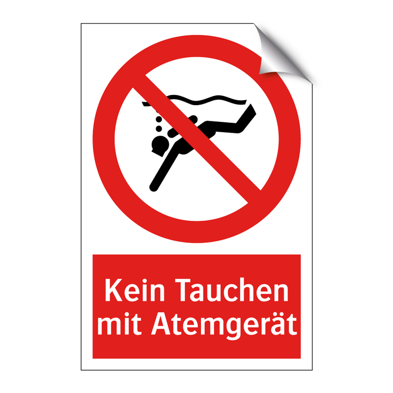 Kein Tauchen mit Atemgerät