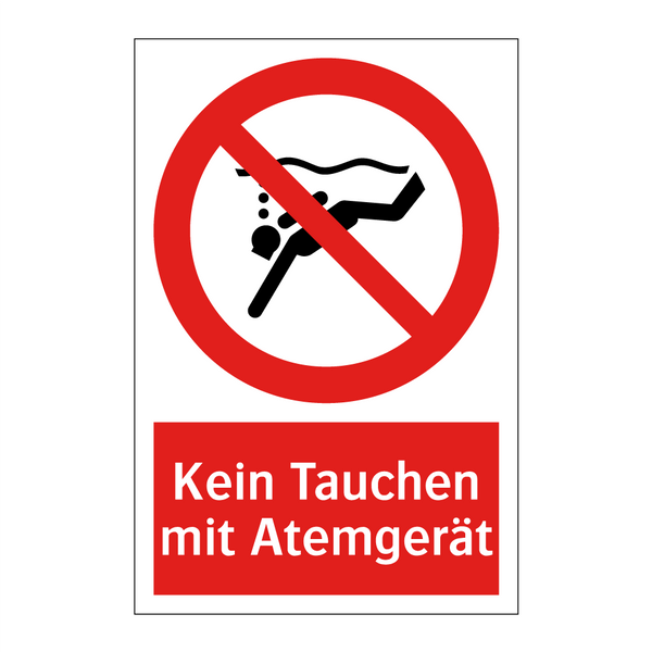 Kein Tauchen mit Atemgerät