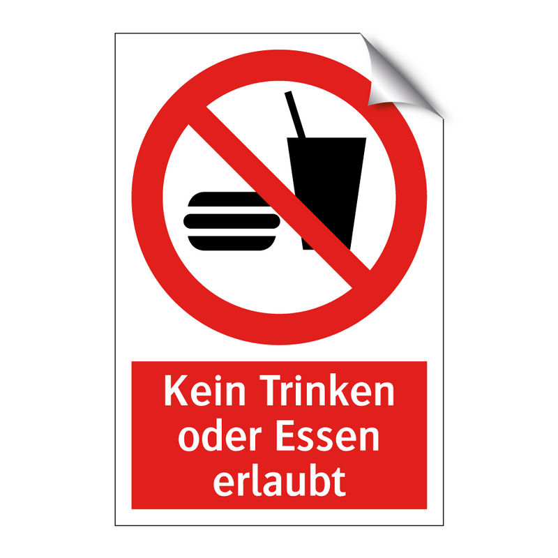 Kein Trinken oder Essen erlaubt