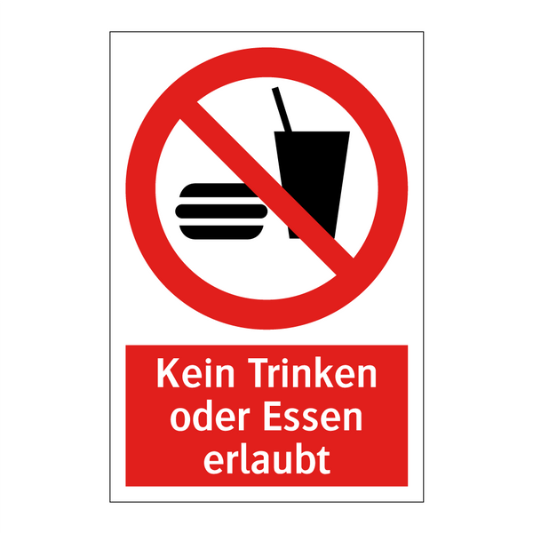 Kein Trinken oder Essen erlaubt