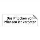 Das Pflücken von Pflanzen ist verboten