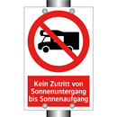 Kein Zutritt von Sonnenuntergang bis Sonnenaufgang
