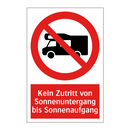 Kein Zutritt von Sonnenuntergang bis Sonnenaufgang