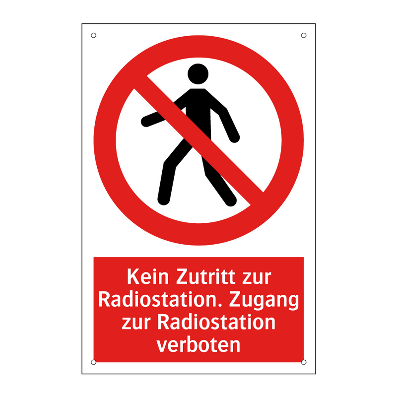 Kein Zutritt zur Radiostation. Zugang zur Radiostation verboten