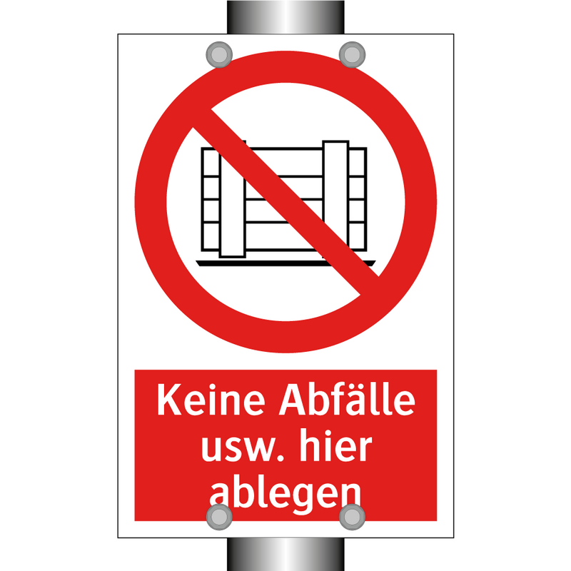 Keine Abfälle usw. hier ablegen