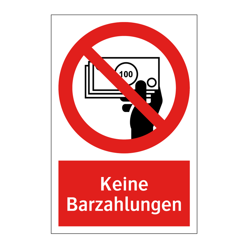 Keine Barzahlungen