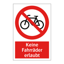 Keine Fahrräder erlaubt
