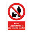 Keine Gegenstände in die Toilette werfen