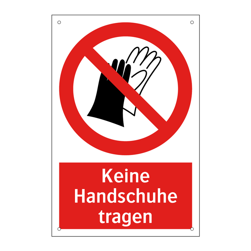 Keine Handschuhe tragen