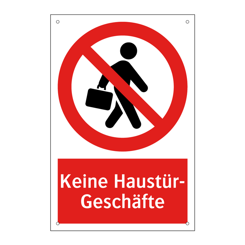 Keine Haustür- Geschäfte