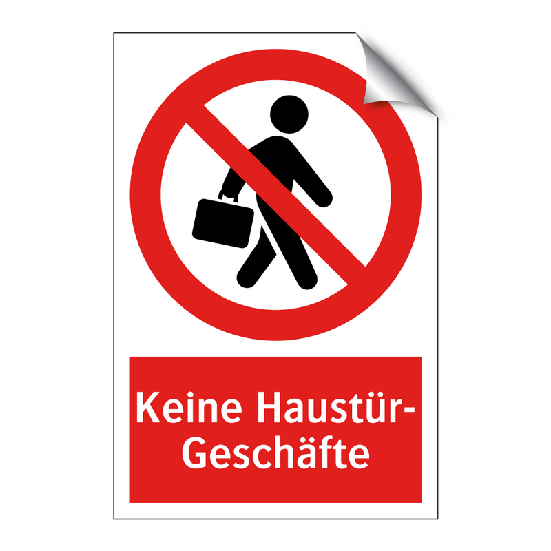 Keine Haustür- Geschäfte