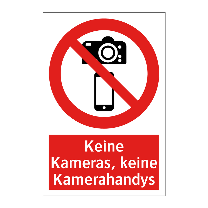 Keine Kameras, keine Kamerahandys