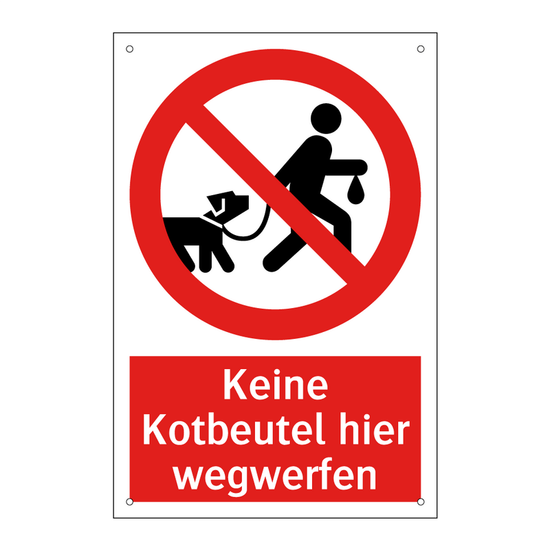 Keine Kotbeutel hier wegwerfen
