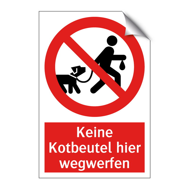 Keine Kotbeutel hier wegwerfen