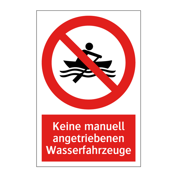 Keine manuell angetriebenen Wasserfahrzeuge