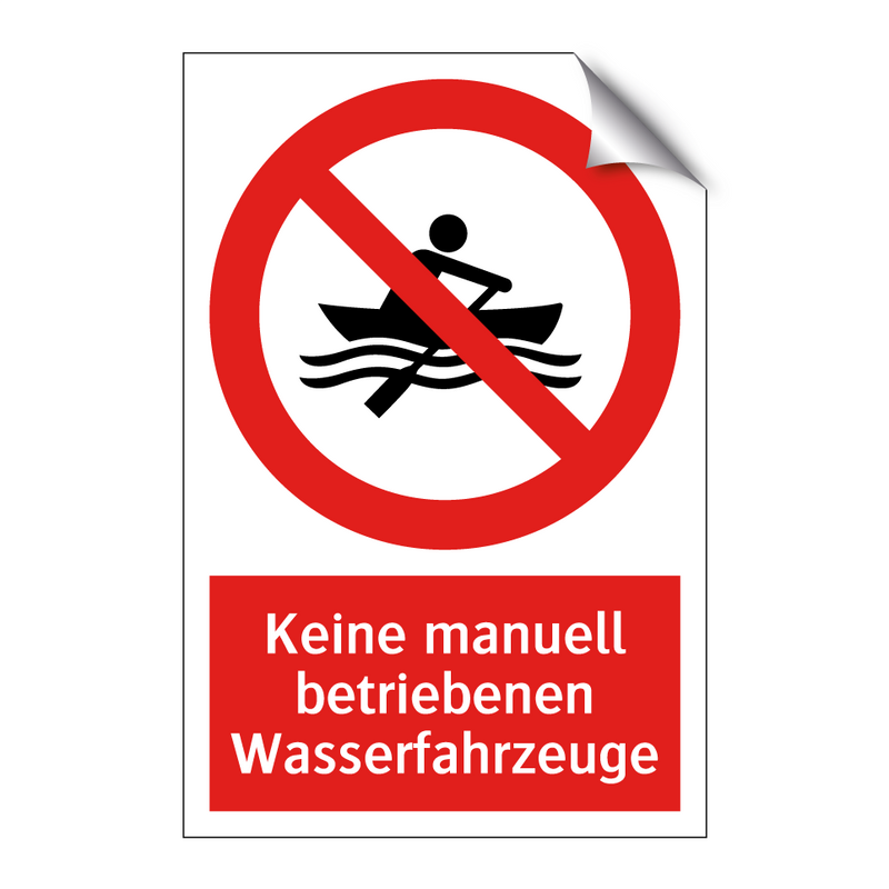 Keine manuell betriebenen Wasserfahrzeuge