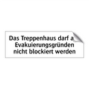 Das Treppenhaus darf aus Evakuierungsgründen nicht blockiert werden