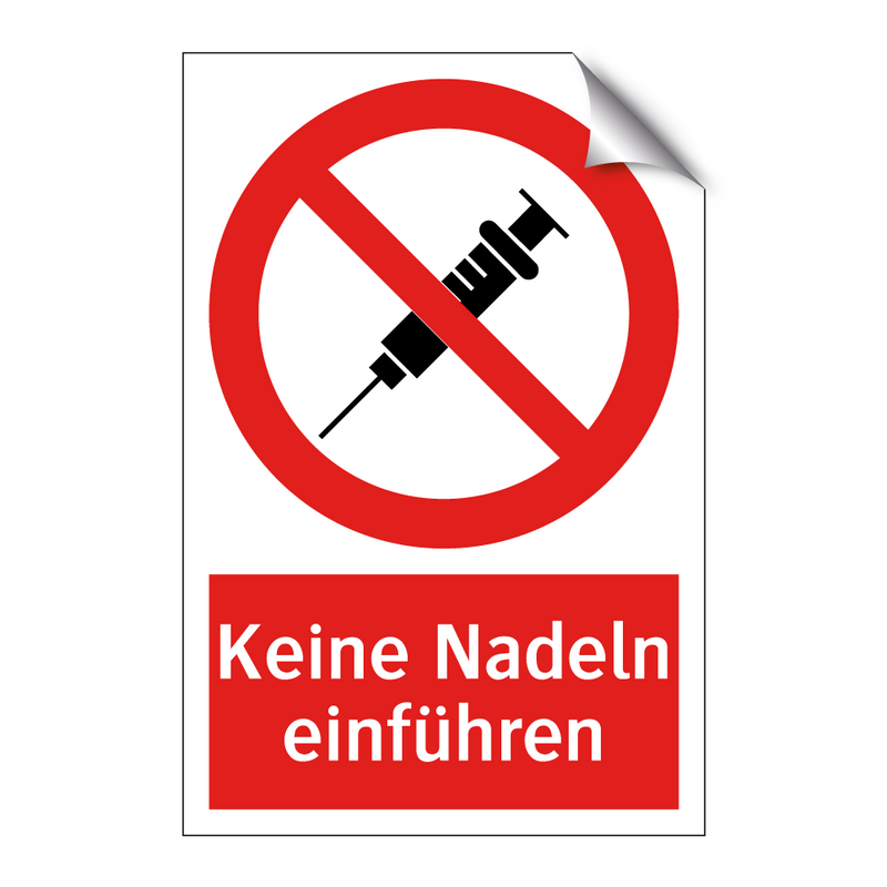 Keine Nadeln einführen