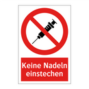 Keine Nadeln einstechen