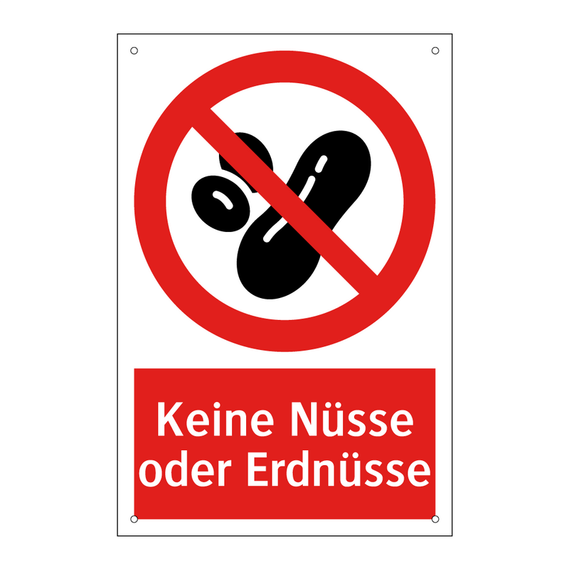Keine Nüsse oder Erdnüsse
