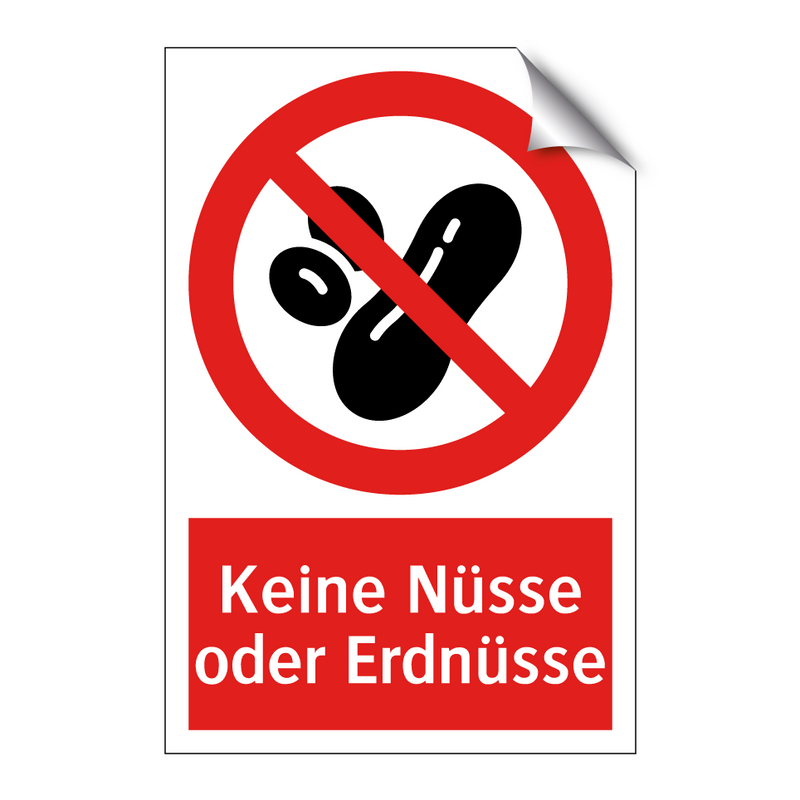 Keine Nüsse oder Erdnüsse