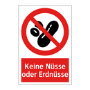 Keine Nüsse oder Erdnüsse