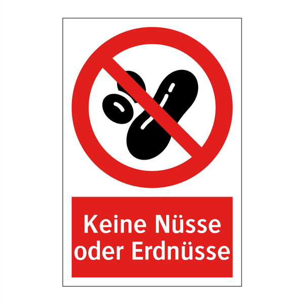 Keine Nüsse oder Erdnüsse