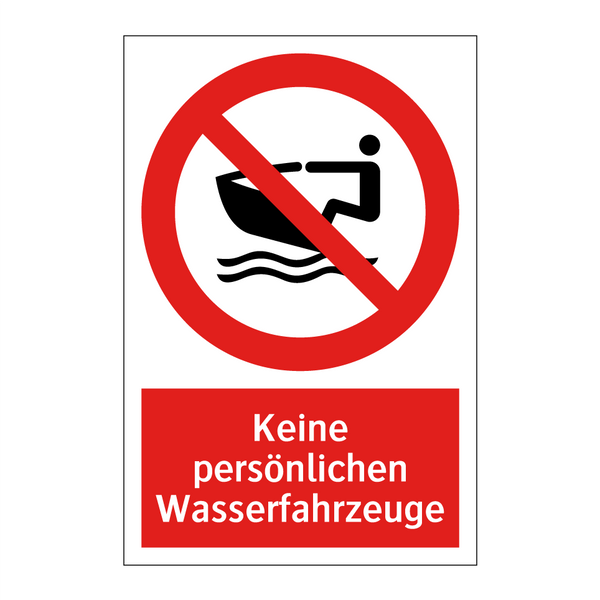 Keine persönlichen Wasserfahrzeuge