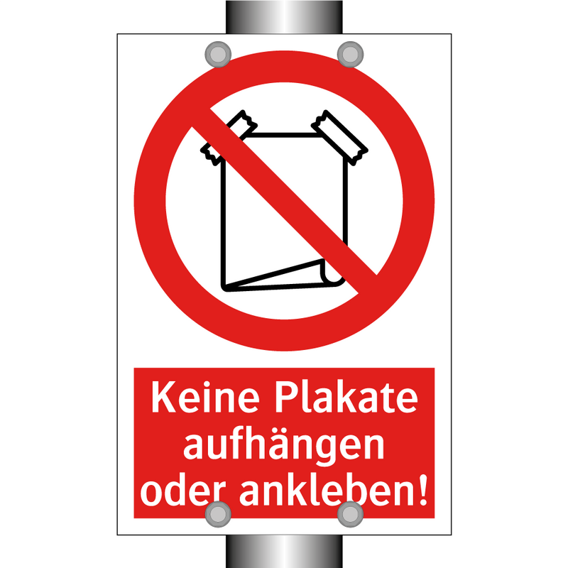 Keine Plakate aufhängen oder ankleben!