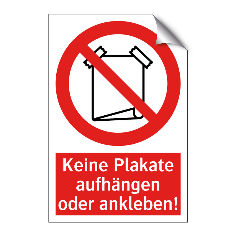Keine Plakate aufhängen oder ankleben!