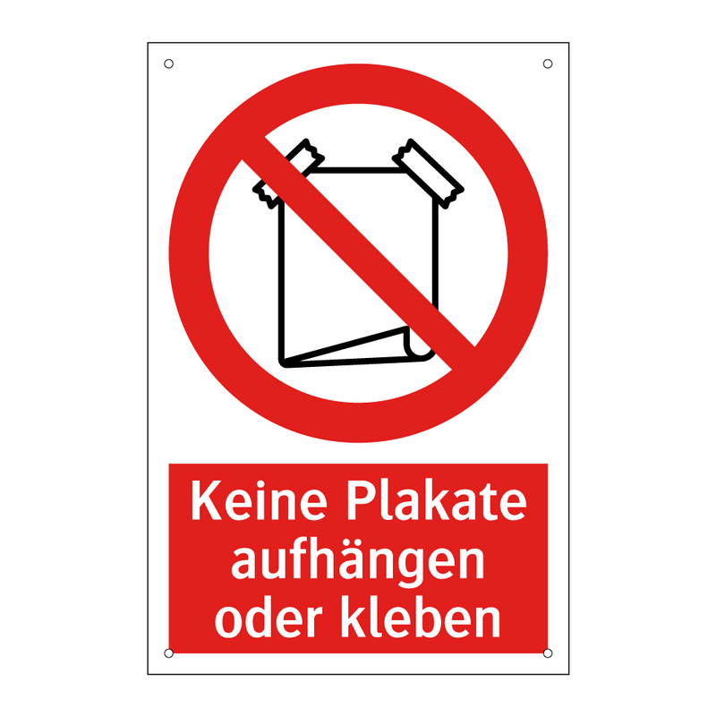 Keine Plakate aufhängen oder kleben