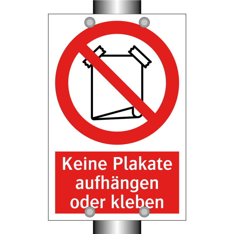 Keine Plakate aufhängen oder kleben