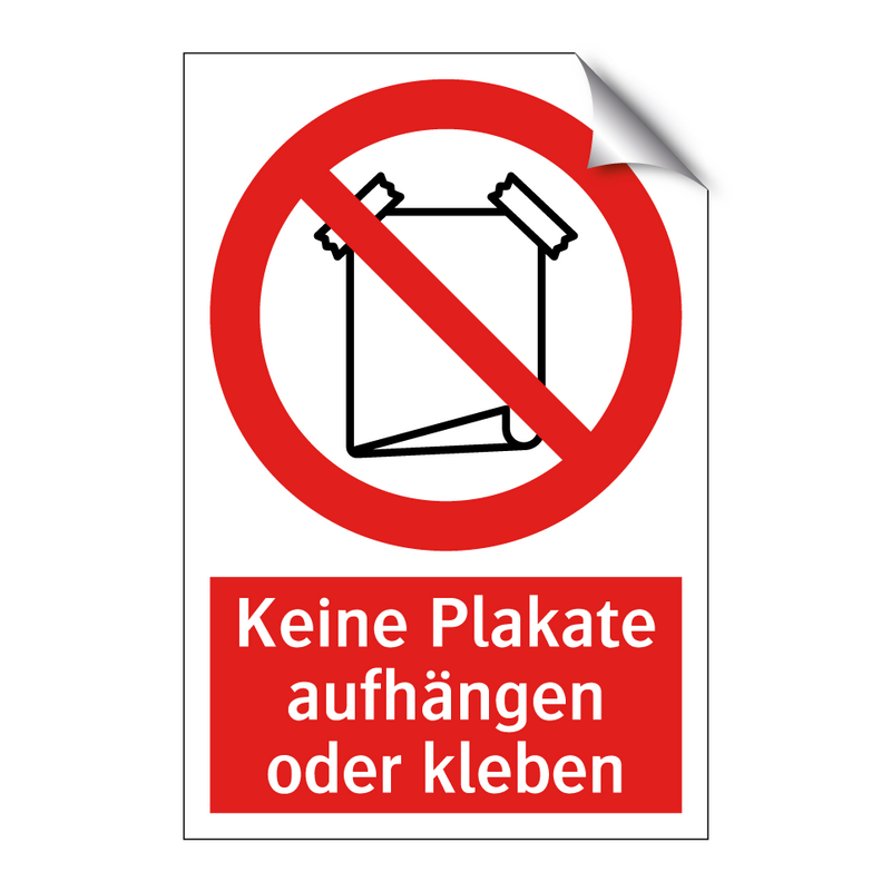 Keine Plakate aufhängen oder kleben