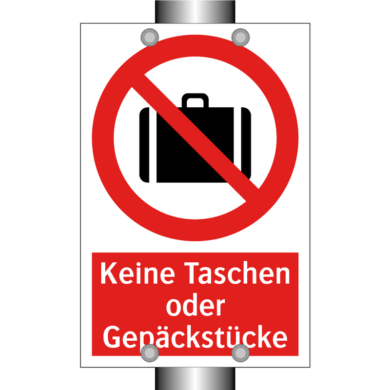 Keine Taschen oder Gepäckstücke