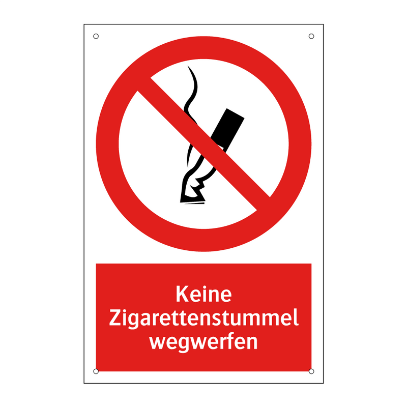 Keine Zigarettenstummel wegwerfen