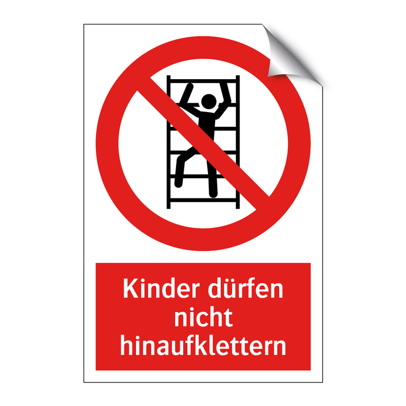 Kinder dürfen nicht hinaufklettern