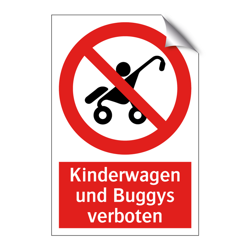Kinderwagen und Buggys verboten