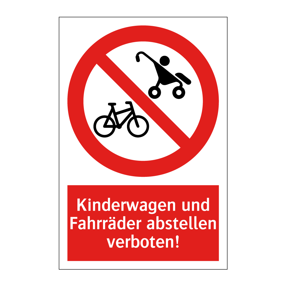 Schild „Fahrräder Abstellen Verboten“ Aus Aluminium – Für Gewerbe & Gastronomie, Verschiedene Größen