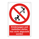 Kinderwagen und Gehhilfen dürfen hier nicht abgestellt werden