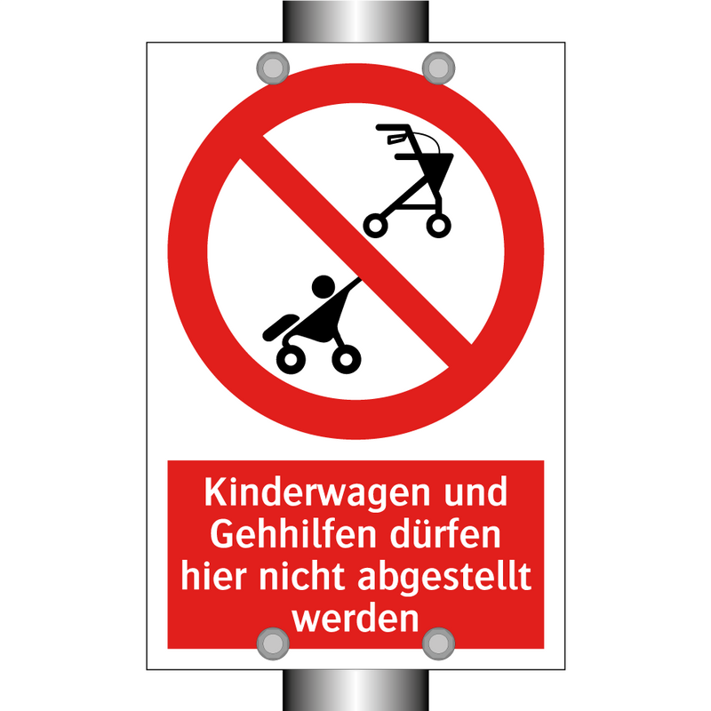 Kinderwagen und Gehhilfen dürfen hier nicht abgestellt werden