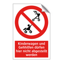Kinderwagen und Gehhilfen dürfen hier nicht abgestellt werden