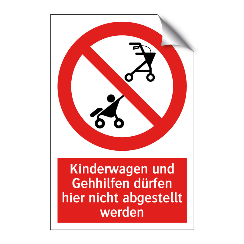 Kinderwagen und Gehhilfen dürfen hier nicht abgestellt werden