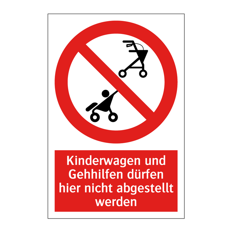 Kinderwagen und Gehhilfen dürfen hier nicht abgestellt werden